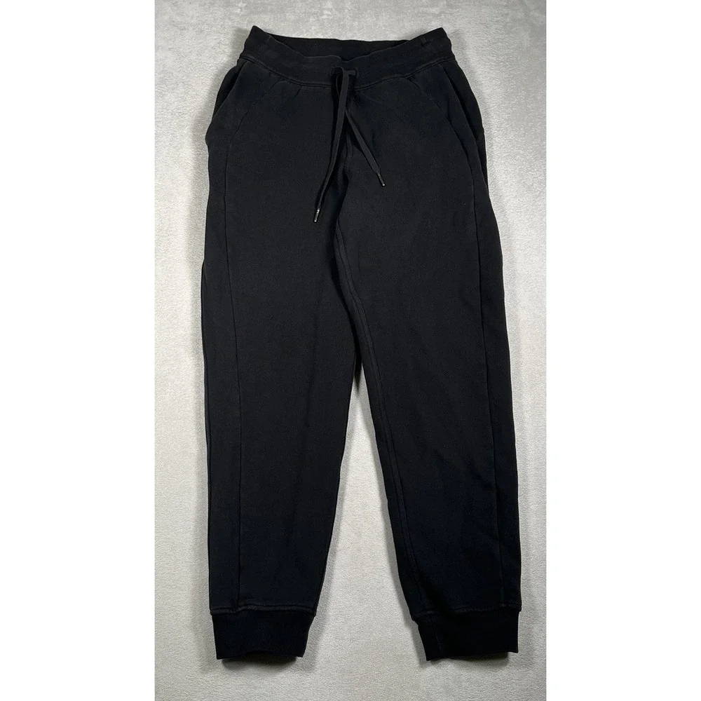 Lululemon Scuba High-Rise Jogger Pants Women's 6 Black Cotton Terry Breathable